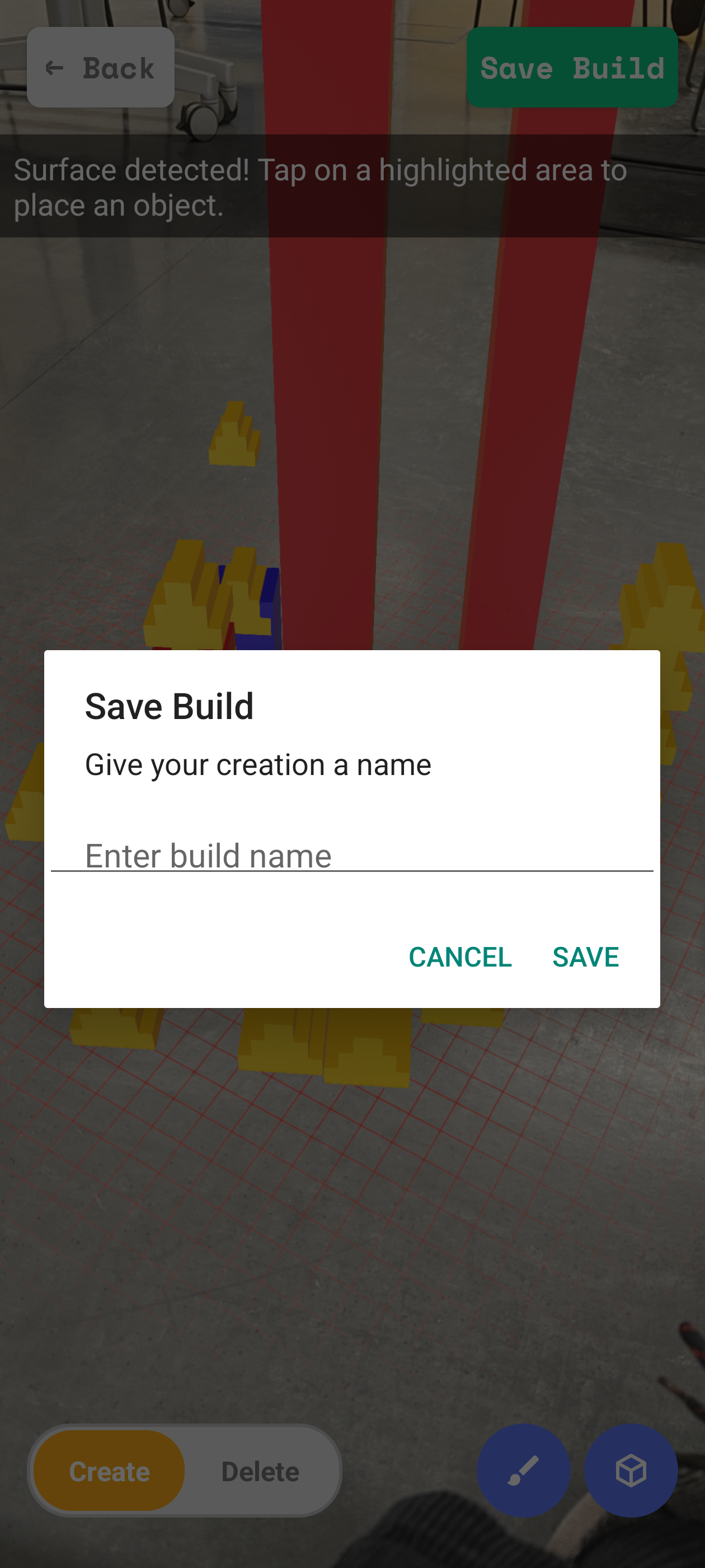 Save Build Screen