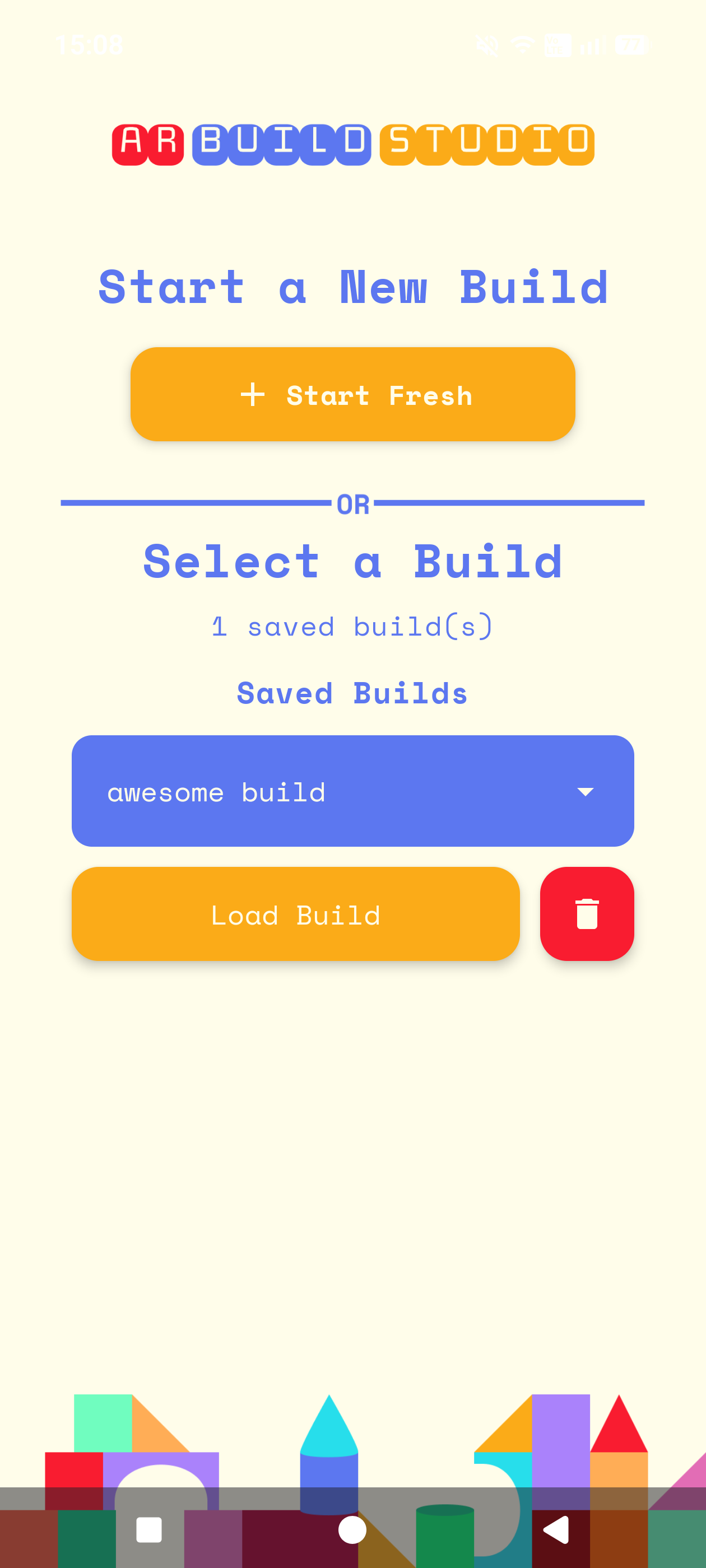 start with saved builds